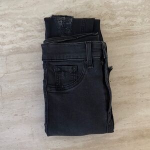 rag & bone Women's Black High Rise Skinny Jeans (very slightly distressed)